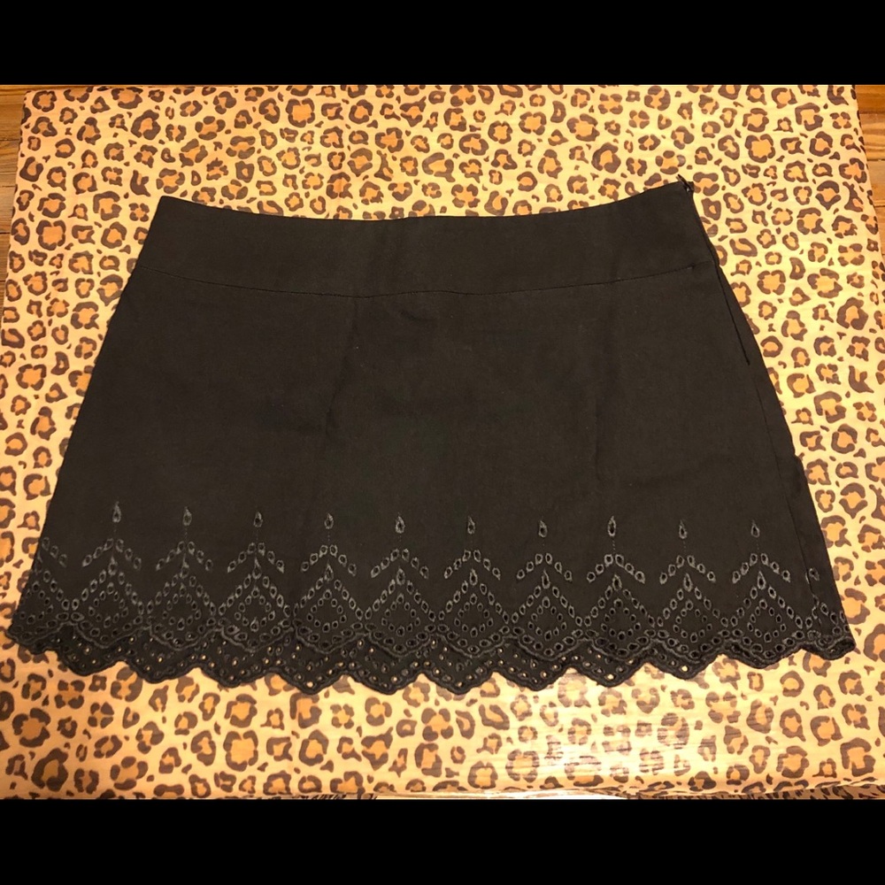 Guess Collection Black Eyelet Skirt